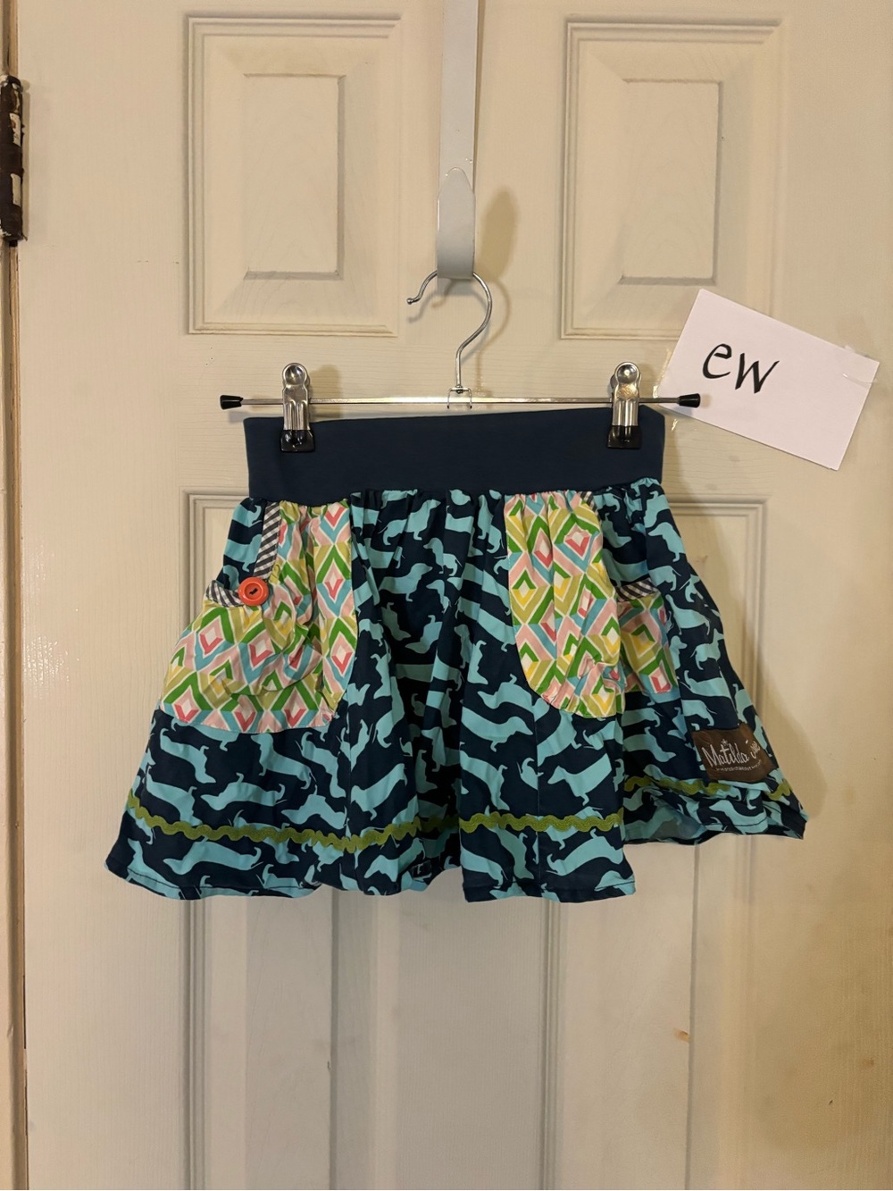 Matilda Jane Navy & Teal Pattern Pocket Skirt